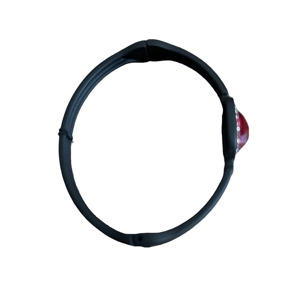 Matte Black & Faux Ruby Red Acrylic Gem Clasp Bracelet from Stephan & Co. - Picture 7 of 12